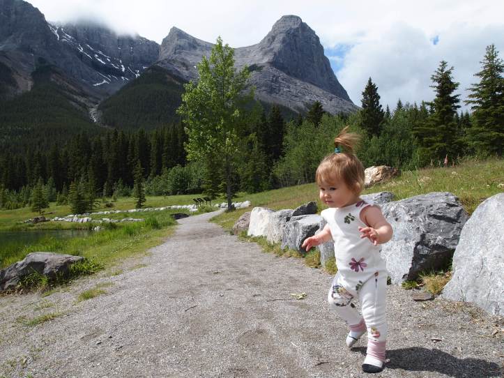 Already trying to run after her sister on the trail.
